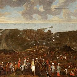 a painting of the Siege of Tangier