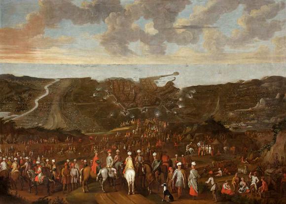 a painting of the false siege of Tangier